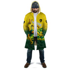 Personalized Socceroos Mascot Cloak Australian Football Player Dynamic Green Yellow Sports Art