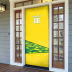Personalized Socceroos Mascot Door Cover Australian Football Player Dynamic Green Yellow Sports Art