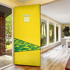 Personalized Socceroos Mascot Door Cover Australian Football Player Dynamic Green Yellow Sports Art