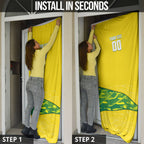 Personalized Socceroos Mascot Door Cover Australian Football Player Dynamic Green Yellow Sports Art