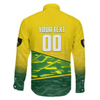 Personalized Socceroos Mascot Family Matching Tank Maxi Dress and Hawaiian Shirt Australian Football Player Dynamic Green Yellow Sports Art
