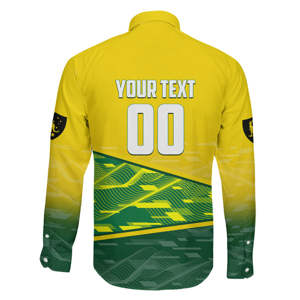 Personalized Socceroos Mascot Family Matching Tank Maxi Dress and Hawaiian Shirt Australian Football Player Dynamic Green Yellow Sports Art