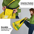 Personalized Socceroos Mascot Grocery Bag Australian Football Player Dynamic Green Yellow Sports Art
