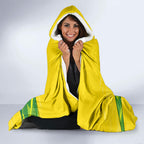 Personalized Socceroos Mascot Hooded Blanket Australian Football Player Dynamic Green Yellow Sports Art