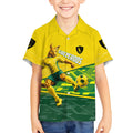 Personalized Socceroos Mascot Kid Hawaiian Shirt Australian Football Player Dynamic Green Yellow Sports Art