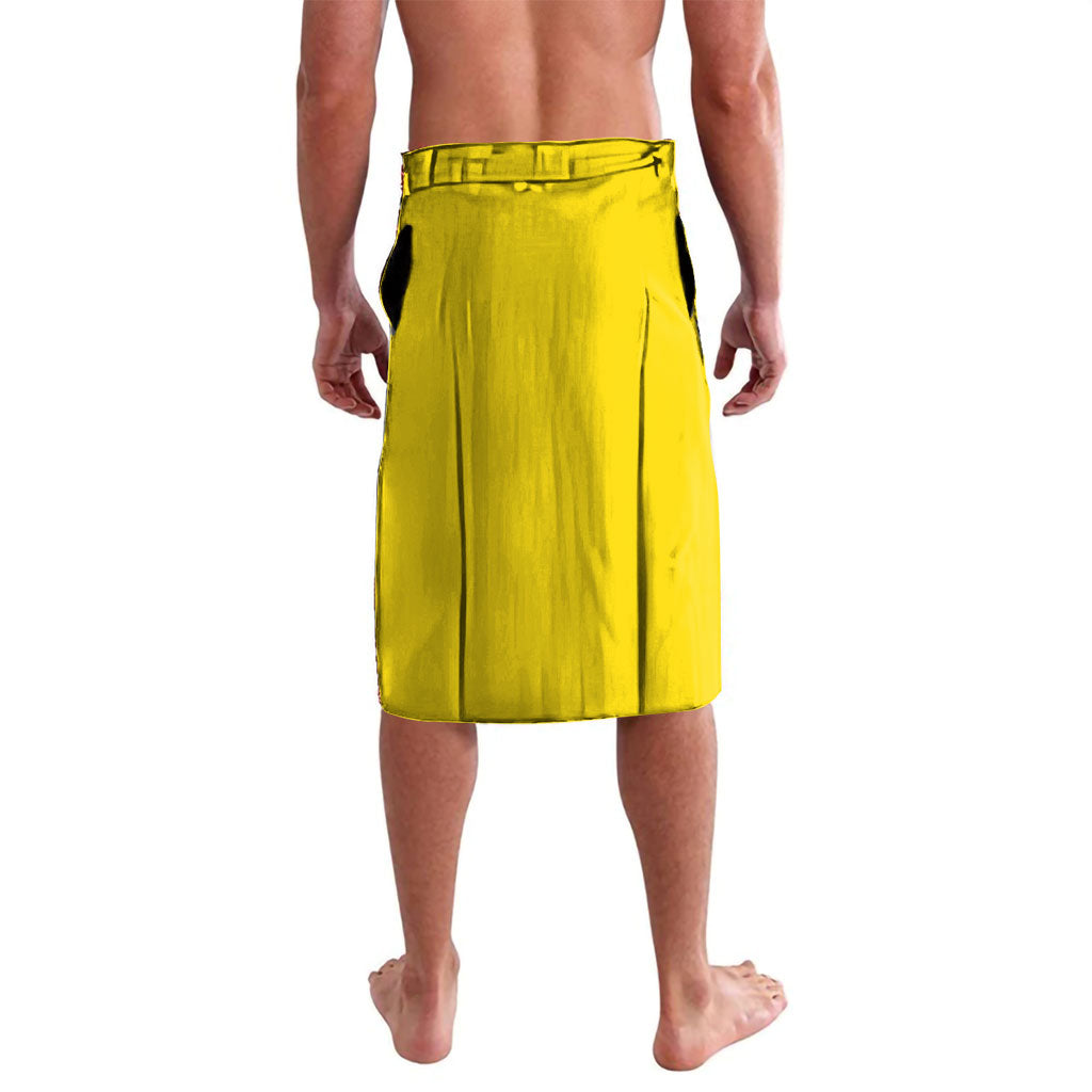 Personalized Socceroos Mascot Lavalava Australian Football Player Dynamic Green Yellow Sports Art