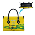 Personalized Socceroos Mascot Leather Bag Australian Football Player Dynamic Green Yellow Sports Art