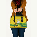 Personalized Socceroos Mascot Leather Bag Australian Football Player Dynamic Green Yellow Sports Art