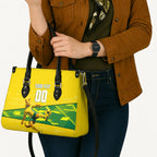 Personalized Socceroos Mascot Leather Bag Australian Football Player Dynamic Green Yellow Sports Art