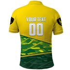 Personalized Socceroos Mascot Polo Shirt Australian Football Player Dynamic Green Yellow Sports Art