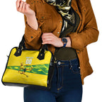 Personalized Socceroos Mascot Shoulder Handbag Australian Football Player Dynamic Green Yellow Sports Art