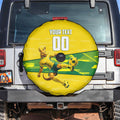 Personalized Socceroos Mascot Spare Tire Cover Australian Football Player Dynamic Green Yellow Sports Art