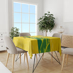 Personalized Socceroos Mascot Tablecloth Australian Football Player Dynamic Green Yellow Sports Art