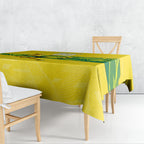 Personalized Socceroos Mascot Tablecloth Australian Football Player Dynamic Green Yellow Sports Art