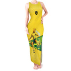 Personalized Socceroos Mascot Tank Maxi Dress Australian Football Player Dynamic Green Yellow Sports Art