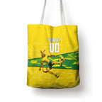 Personalized Socceroos Mascot Tote Bag Australian Football Player Dynamic Green Yellow Sports Art