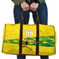 Personalized Socceroos Mascot Travel Bag Australian Football Player Dynamic Green Yellow Sports Art