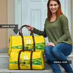 Personalized Socceroos Mascot Travel Bag Australian Football Player Dynamic Green Yellow Sports Art