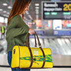 Personalized Socceroos Mascot Travel Bag Australian Football Player Dynamic Green Yellow Sports Art