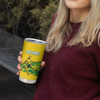Personalized Socceroos Mascot Tumbler Cup Australian Football Player Dynamic Green Yellow Sports Art