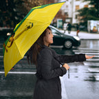 Personalized Socceroos Mascot Umbrella Australian Football Player Dynamic Green Yellow Sports Art