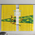 Personalized Socceroos Mascot Window Curtain Australian Football Player Dynamic Green Yellow Sports Art