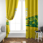 Personalized Socceroos Mascot Window Curtain Australian Football Player Dynamic Green Yellow Sports Art