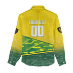 Personalized Socceroos Mascot Women Casual Shirt Australian Football Player Dynamic Green Yellow Sports Art