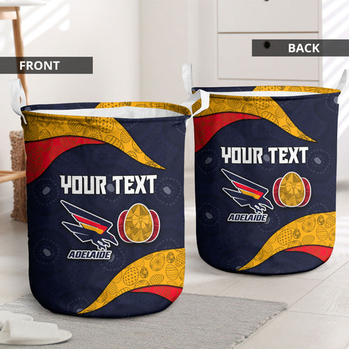 Personalized Adelaide Football Laundry Basket Easter Egg Pattern Red Blue Tribal Dot Art Style