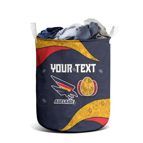 Personalized Adelaide Football Laundry Basket Easter Egg Pattern Red Blue Tribal Dot Art Style