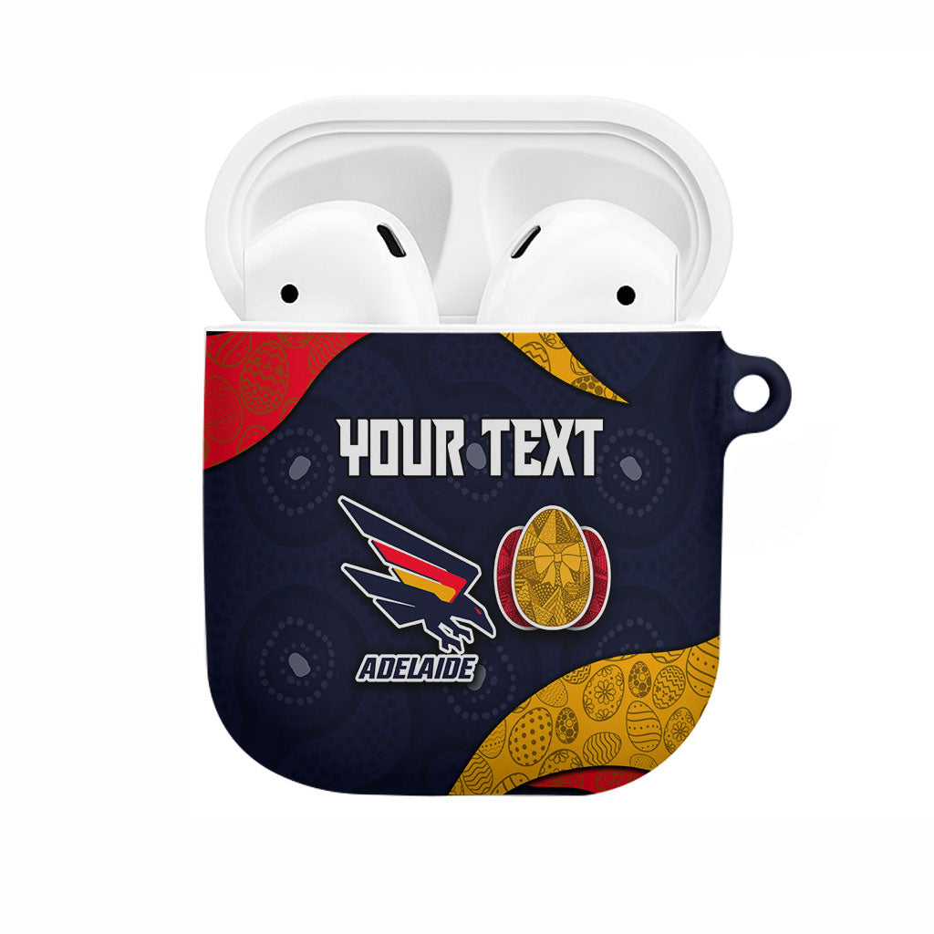 Personalized Adelaide Football AirPods Case Easter Egg Pattern Red Blue Tribal Dot Art Style