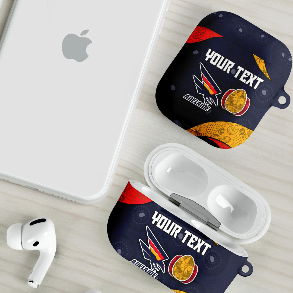 Personalized Adelaide Football AirPods Case Easter Egg Pattern Red Blue Tribal Dot Art Style