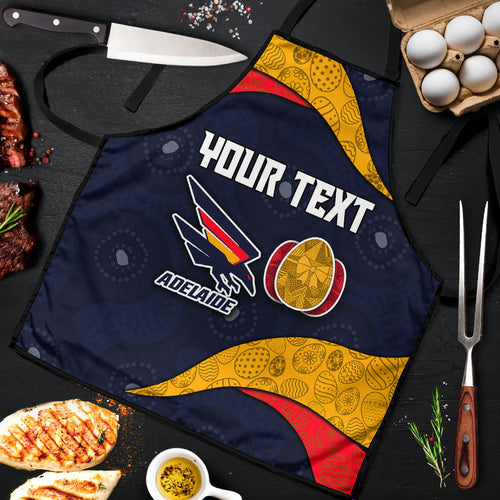 Personalized Adelaide Football Apron Easter Egg Pattern Red Blue Tribal Dot Art Style