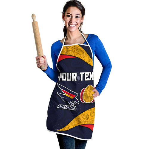 Personalized Adelaide Football Apron Easter Egg Pattern Red Blue Tribal Dot Art Style