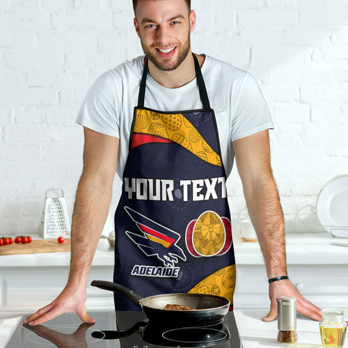 Personalized Adelaide Football Apron Easter Egg Pattern Red Blue Tribal Dot Art Style