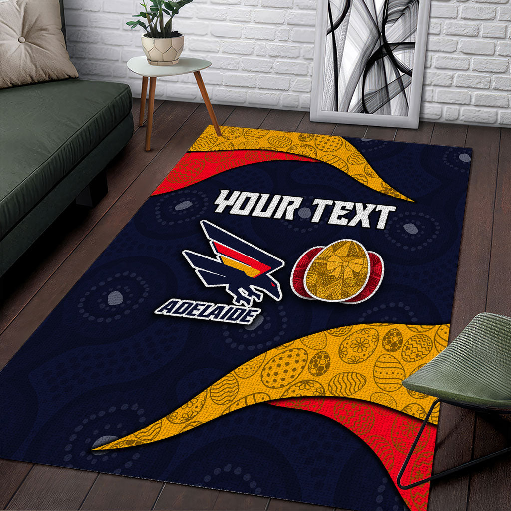Personalized Adelaide Football Area Rug Easter Egg Pattern Red Blue Tribal Dot Art Style