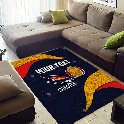 Personalized Adelaide Football Area Rug Easter Egg Pattern Red Blue Tribal Dot Art Style
