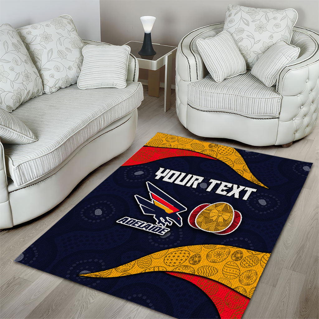 Personalized Adelaide Football Area Rug Easter Egg Pattern Red Blue Tribal Dot Art Style