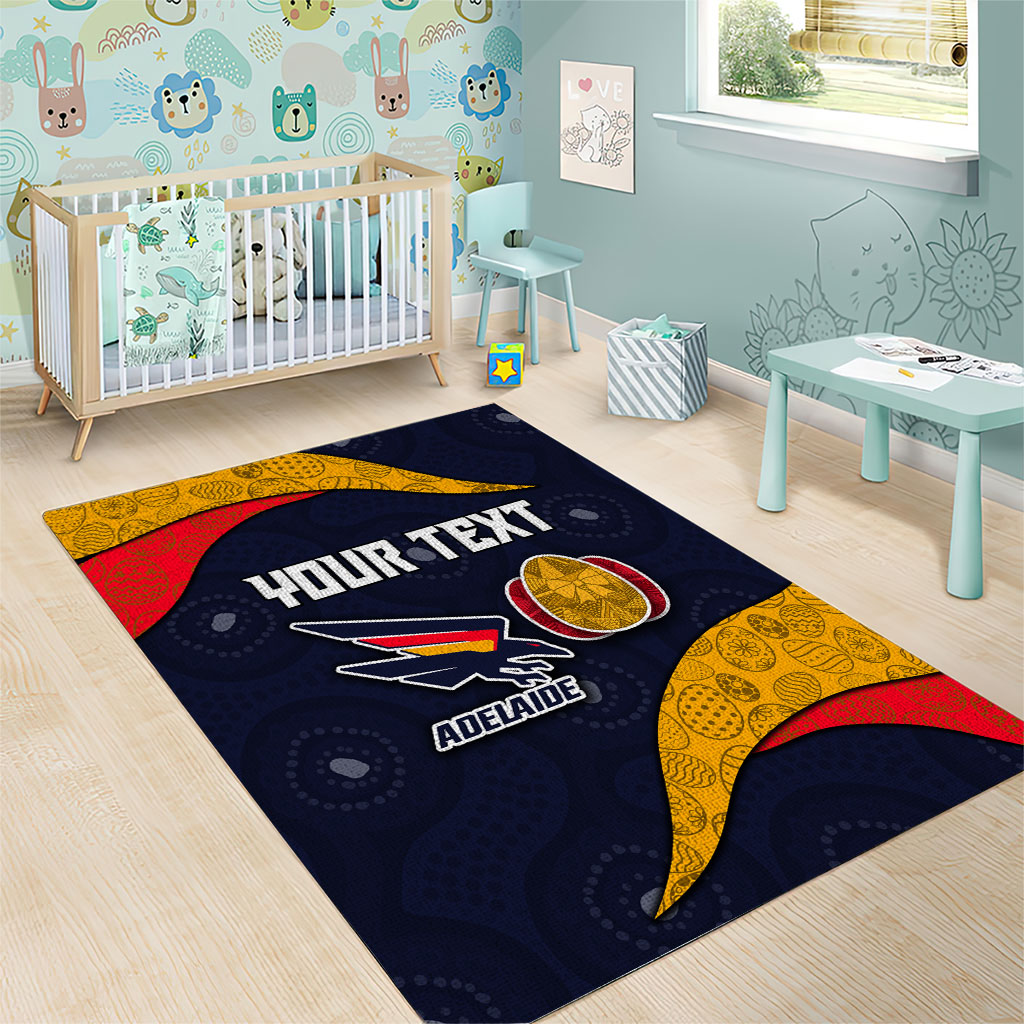 Personalized Adelaide Football Area Rug Easter Egg Pattern Red Blue Tribal Dot Art Style