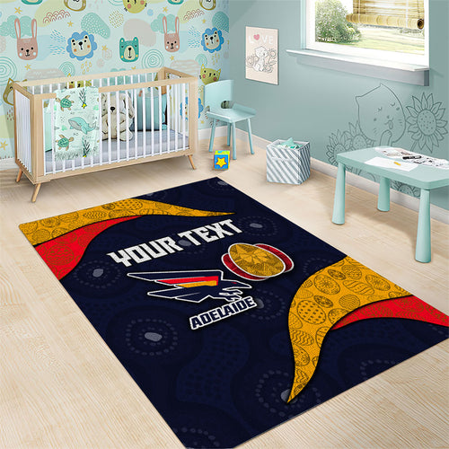 Personalized Adelaide Football Area Rug Easter Egg Pattern Red Blue Tribal Dot Art Style