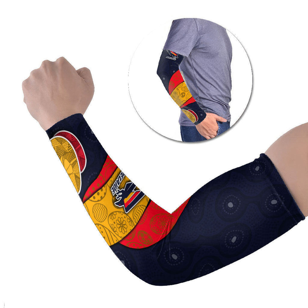 Personalized Adelaide Football Arm Sleeves Easter Egg Pattern Red Blue Tribal Dot Art Style