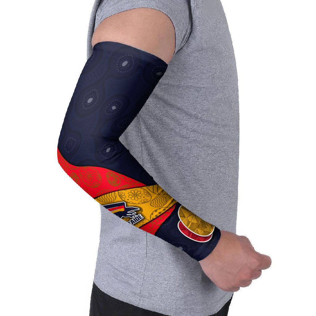 Personalized Adelaide Football Arm Sleeves Easter Egg Pattern Red Blue Tribal Dot Art Style