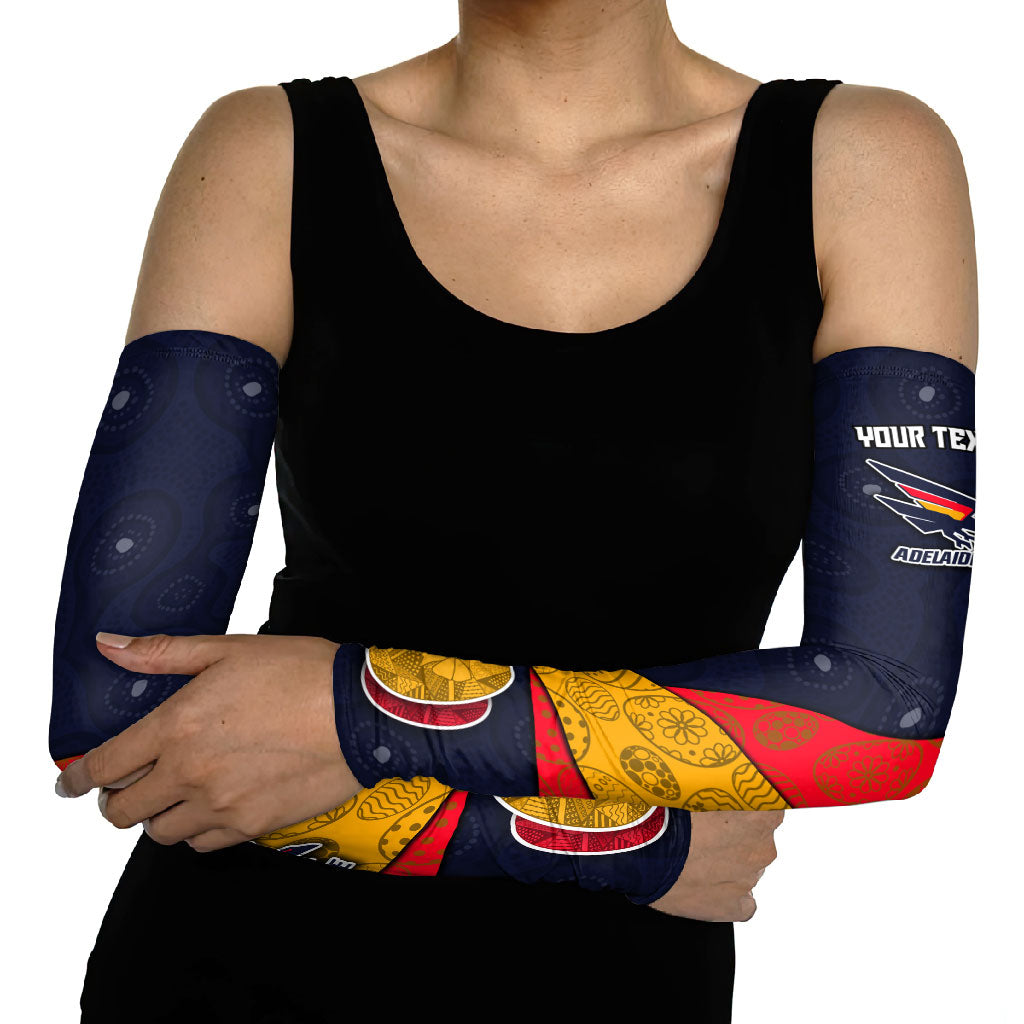 Personalized Adelaide Football Arm Sleeves Easter Egg Pattern Red Blue Tribal Dot Art Style