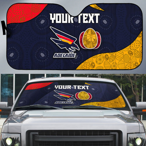 Personalized Adelaide Football Auto Sun Shade Easter Egg Pattern Red Blue Tribal Dot Art Style