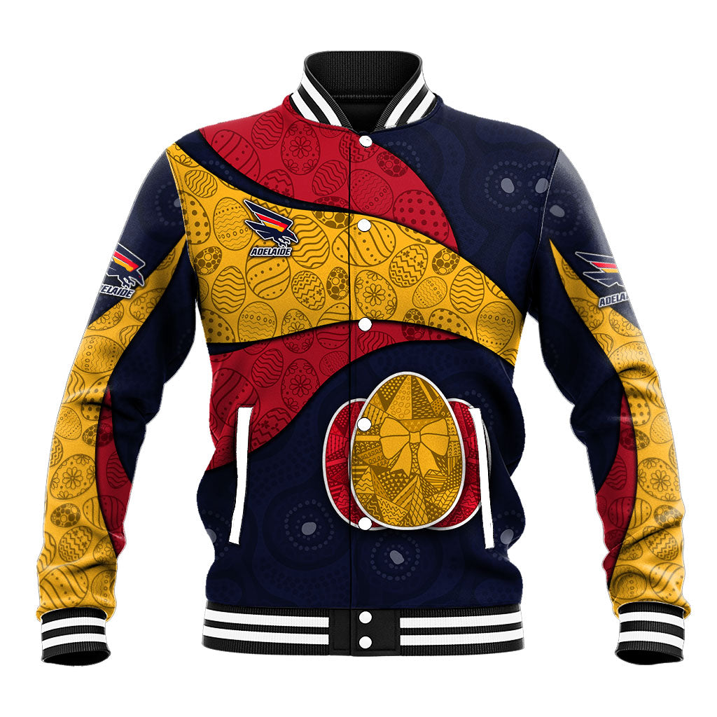 Personalized Adelaide Football Baseball Jacket Easter Egg Pattern Red Blue Tribal Dot Art Style