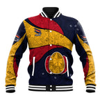 Personalized Adelaide Football Baseball Jacket Easter Egg Pattern Red Blue Tribal Dot Art Style