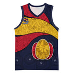 Personalized Adelaide Football Basketball Jersey Easter Egg Pattern Red Blue Tribal Dot Art Style