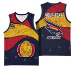 Personalized Adelaide Football Basketball Jersey Easter Egg Pattern Red Blue Tribal Dot Art Style