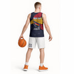 Personalized Adelaide Football Basketball Jersey Easter Egg Pattern Red Blue Tribal Dot Art Style