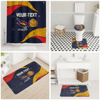 Personalized Adelaide Football Bathroom Set Easter Egg Pattern Red Blue Tribal Dot Art Style